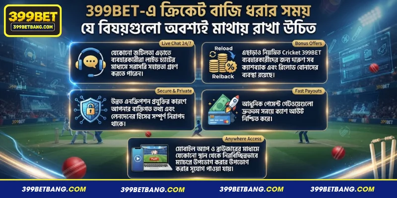 399BET-এ ক্রিকেট বাজি ধরার সময় যে বিষয়গুলো অবশ্যই মাথায় রাখা উচিত